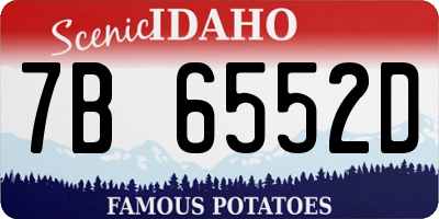 ID license plate 7B6552D