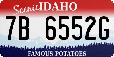 ID license plate 7B6552G