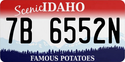 ID license plate 7B6552N