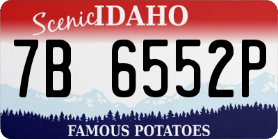 ID license plate 7B6552P