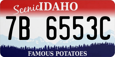ID license plate 7B6553C