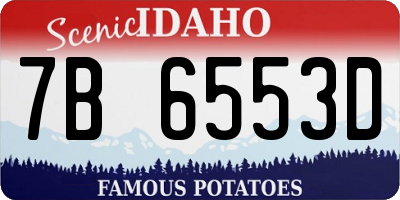 ID license plate 7B6553D