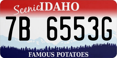 ID license plate 7B6553G
