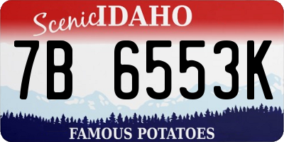 ID license plate 7B6553K