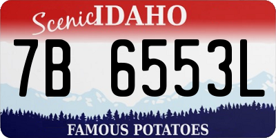 ID license plate 7B6553L