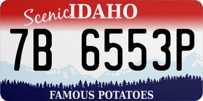 ID license plate 7B6553P