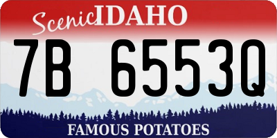 ID license plate 7B6553Q