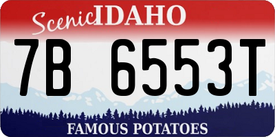 ID license plate 7B6553T