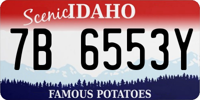 ID license plate 7B6553Y