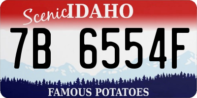 ID license plate 7B6554F