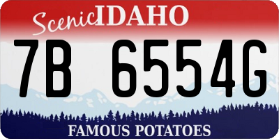ID license plate 7B6554G