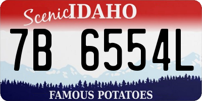 ID license plate 7B6554L