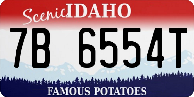 ID license plate 7B6554T