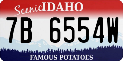ID license plate 7B6554W