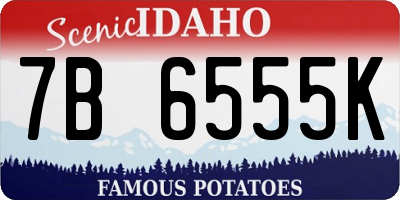ID license plate 7B6555K