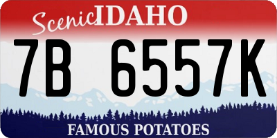 ID license plate 7B6557K
