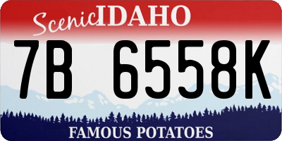 ID license plate 7B6558K