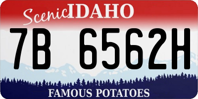 ID license plate 7B6562H