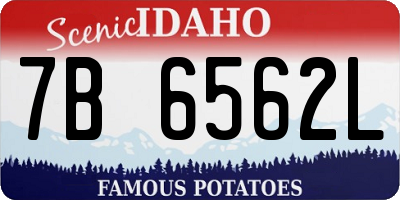 ID license plate 7B6562L