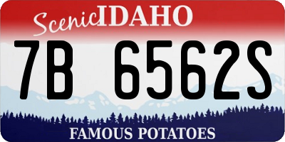 ID license plate 7B6562S