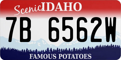 ID license plate 7B6562W