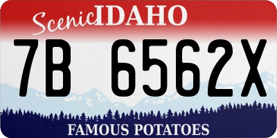 ID license plate 7B6562X