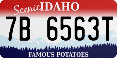 ID license plate 7B6563T