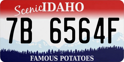 ID license plate 7B6564F