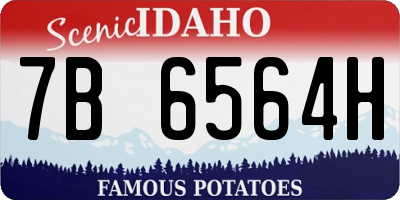 ID license plate 7B6564H