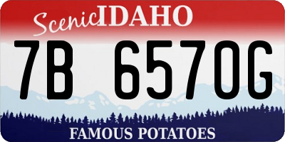 ID license plate 7B6570G