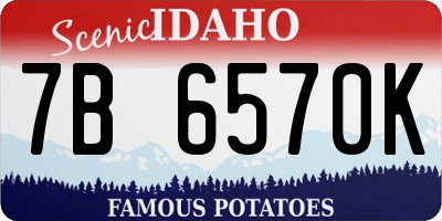 ID license plate 7B6570K