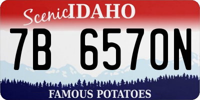 ID license plate 7B6570N