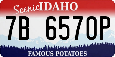 ID license plate 7B6570P