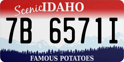 ID license plate 7B6571I