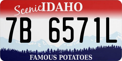 ID license plate 7B6571L