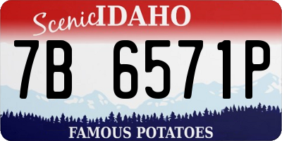 ID license plate 7B6571P