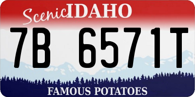 ID license plate 7B6571T