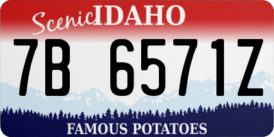 ID license plate 7B6571Z