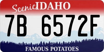 ID license plate 7B6572F