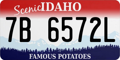 ID license plate 7B6572L