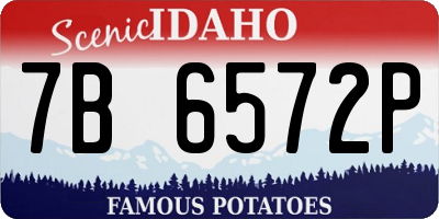 ID license plate 7B6572P