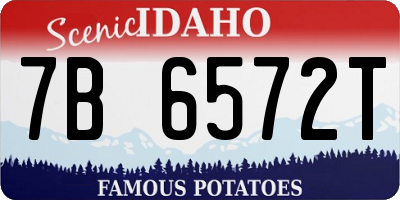 ID license plate 7B6572T