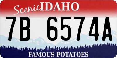ID license plate 7B6574A