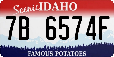 ID license plate 7B6574F