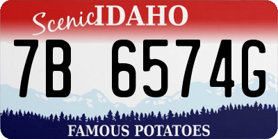 ID license plate 7B6574G