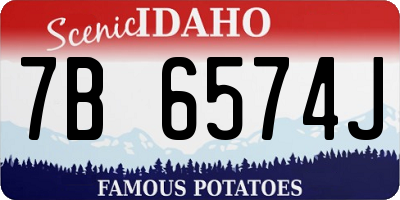 ID license plate 7B6574J
