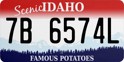 ID license plate 7B6574L