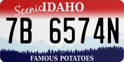 ID license plate 7B6574N