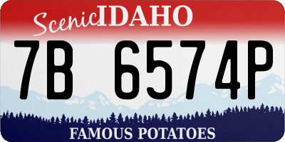 ID license plate 7B6574P