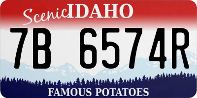 ID license plate 7B6574R